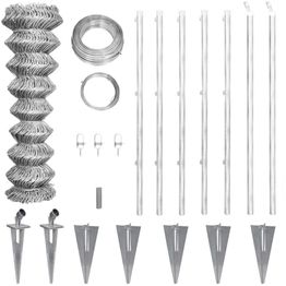 Verkkoaita tolpilla ja maapiikeillä galvanoitu teräs 15x1 m