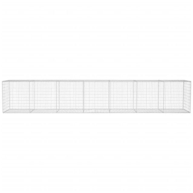 Gabionseinä kannella, galvanoitu teräs, 600x50x100cm