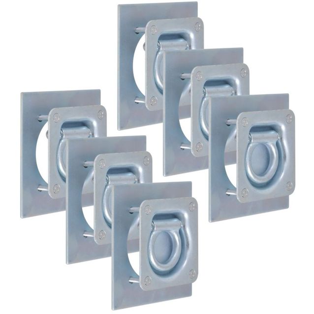 Kiinnitysrenkaat peräkärryyn M5, 6 kpl, galvanoitu teräs, 2000 kg