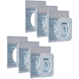 Kiinnitysrenkaat peräkärryyn M8, 6 kpl, galvanoitu teräs, 2000 kg