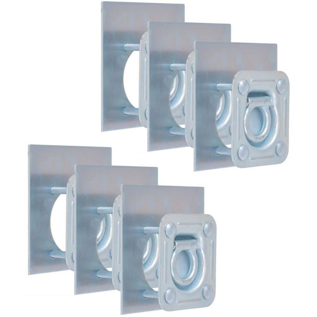 Kiinnitysrenkaat peräkärryyn M8, 6 kpl, galvanoitu teräs, 2000 kg