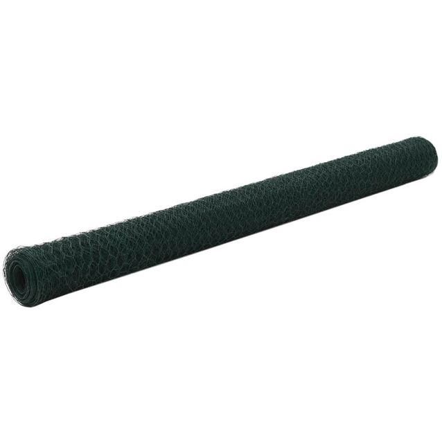 Kanaverkko, teräs, PVC pinnoitteella, silmäkoko 25mm, 25x1.5m, vihreä