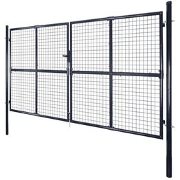 Puutarhan verkkoportti galvanoitu teräs 289x175cm harmaa