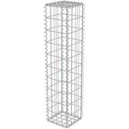 Gabion-kivikori kansilla galvanoitu teräs 20x20x100cm