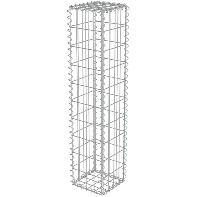 Gabion-kivikori kansilla, galvanoitu teräs, 20x20x100cm