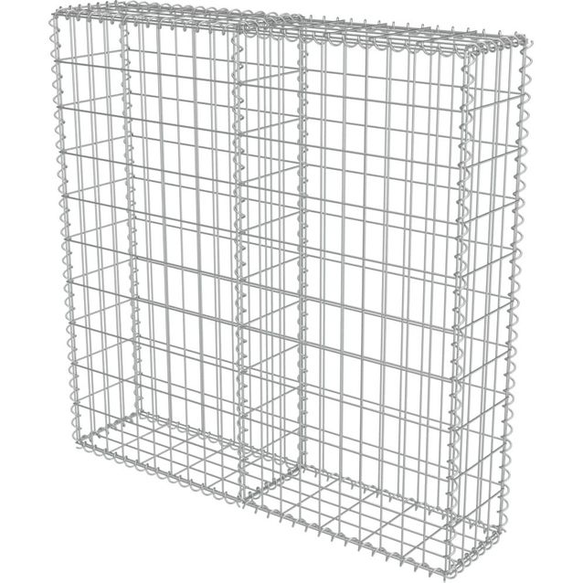 Gabion-kivikori kansilla, galvanoitu teräs, 100x20x100cm