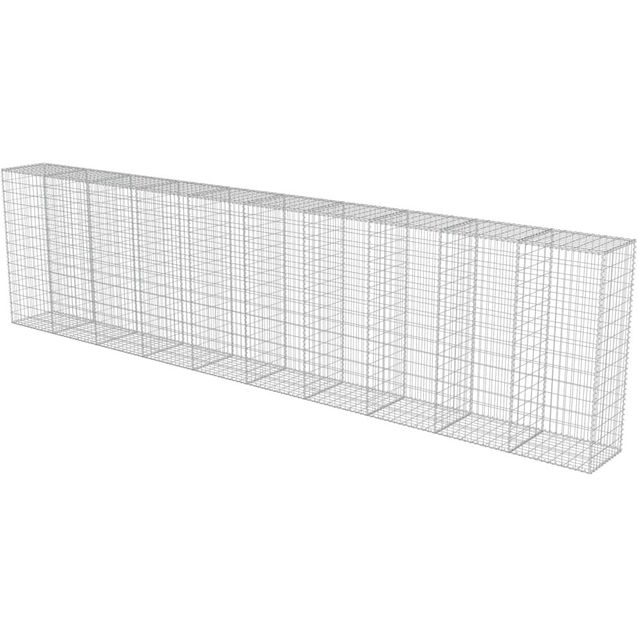 Gabion-kivikori kansilla, galvanoitu teräs, 600x50x150cm