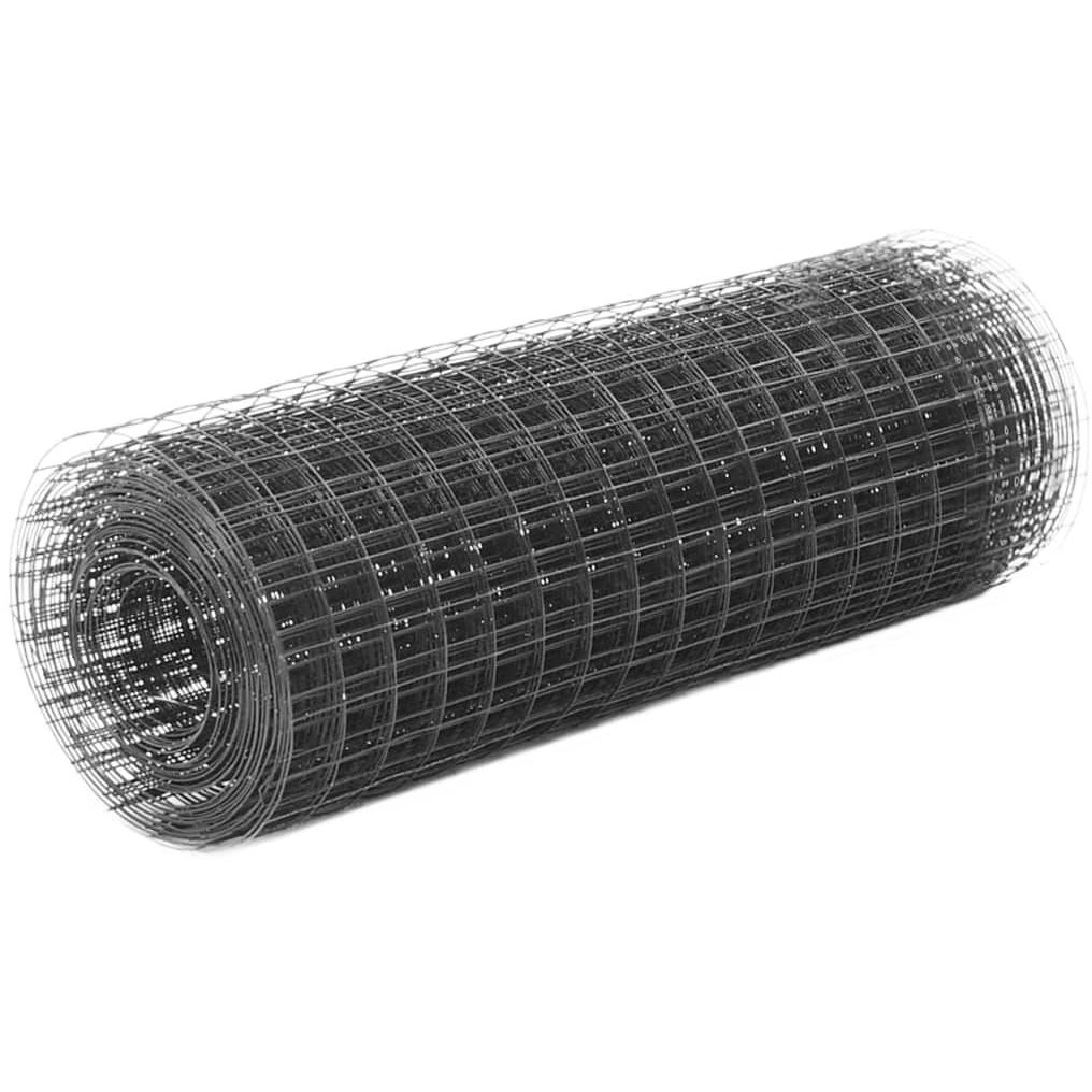 Kanaverkko 19x19mm galvanoitu teräs 25x0.5m harmaa