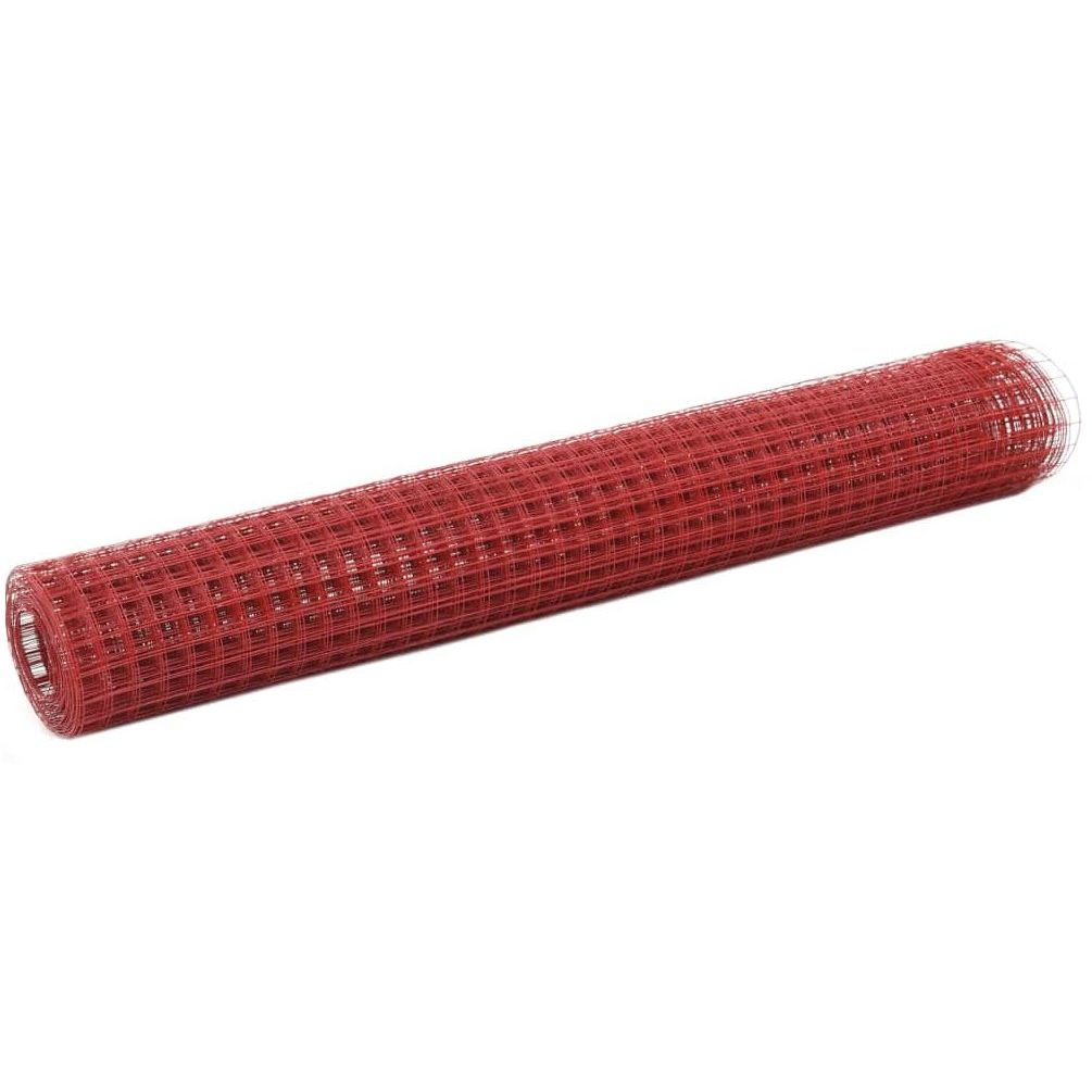 Kanaverkko 19x19mm teräs PVC pinnoitteella 10x1m punainen