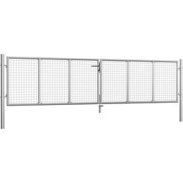 Puutarhaportti galvanoitu teräs 415x125cm hopea