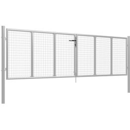 Puutarhaportti galvanoitu teräs 415x175cm hopea