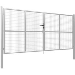 Puutarhaportti galvanoitu teräs 415x200cm hopea