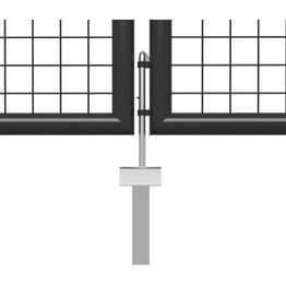 Puutarhaportti käyntiovella teräs 400x100cm antrasiitti