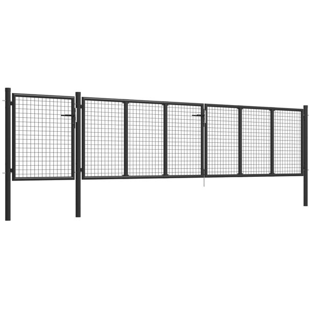 Puutarhaportti, teräs, 500x75cm, antrasiitti