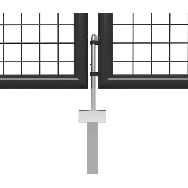 Puutarhaportti, teräs, 500x150cm, antrasiitti