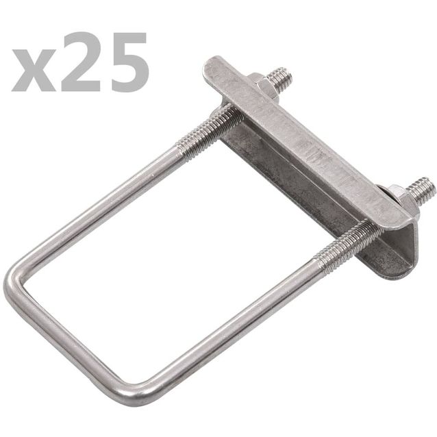 Aitatolpan U-liitin, 60x40mm, 25kpl