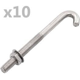 Ankkuroitu J-pultti mutteri ja aluslevy M8x100mm 25kpl