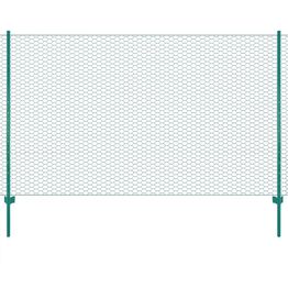 Verkkoaita tolpilla teräs 25x1.5m silmäkoko 13mm vihreä