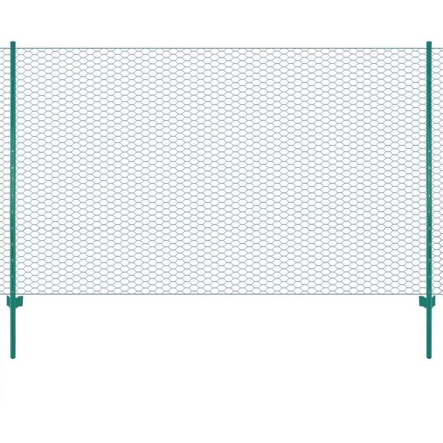 Verkkoaita tolpilla, teräs, 25x2m, silmäkoko 13mm, vihreä