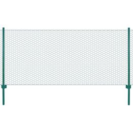 Verkkoaita tolpilla teräs 25x0.5m silmäkoko 25mm vihreä