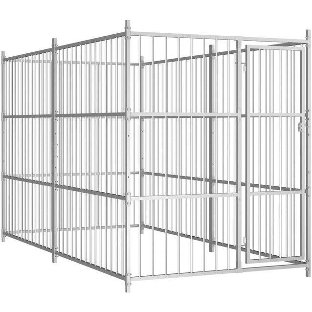 Koiran ulkohäkki, 300x150x185cm, metallinvärinen