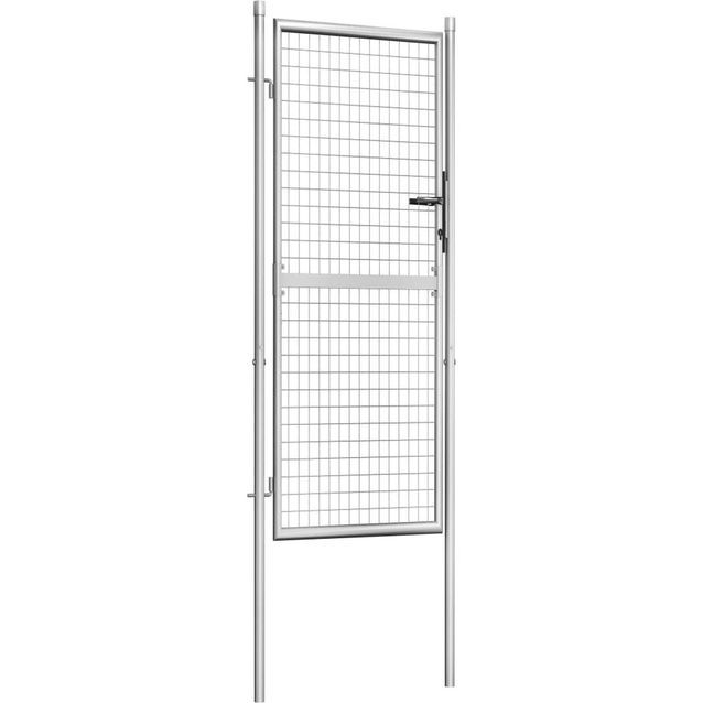 Puutarhaportti, galvanoitu teräs, 105x250cm, hopea