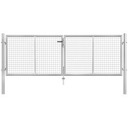 Puutarhaportti galvanoitu teräs 306x125cm hopea