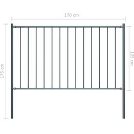 Aitapaneeli tolpilla jauhemaalattu teräs 1.7x1.25m antrasiitti