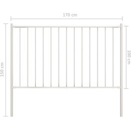 Aitapaneeli tolpilla jauhemaalattu teräs 1.7x1m valkoinen