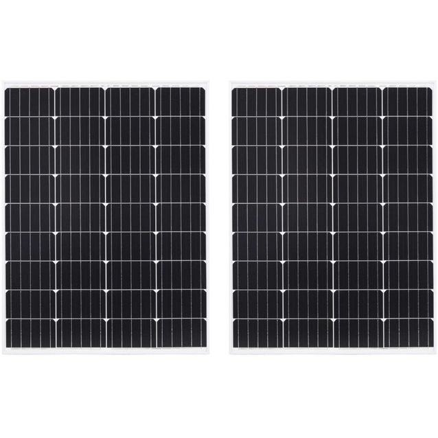 Aurinkopaneelit 2kpl, 100 W, yksikiteinen alumiini ja turvalasi