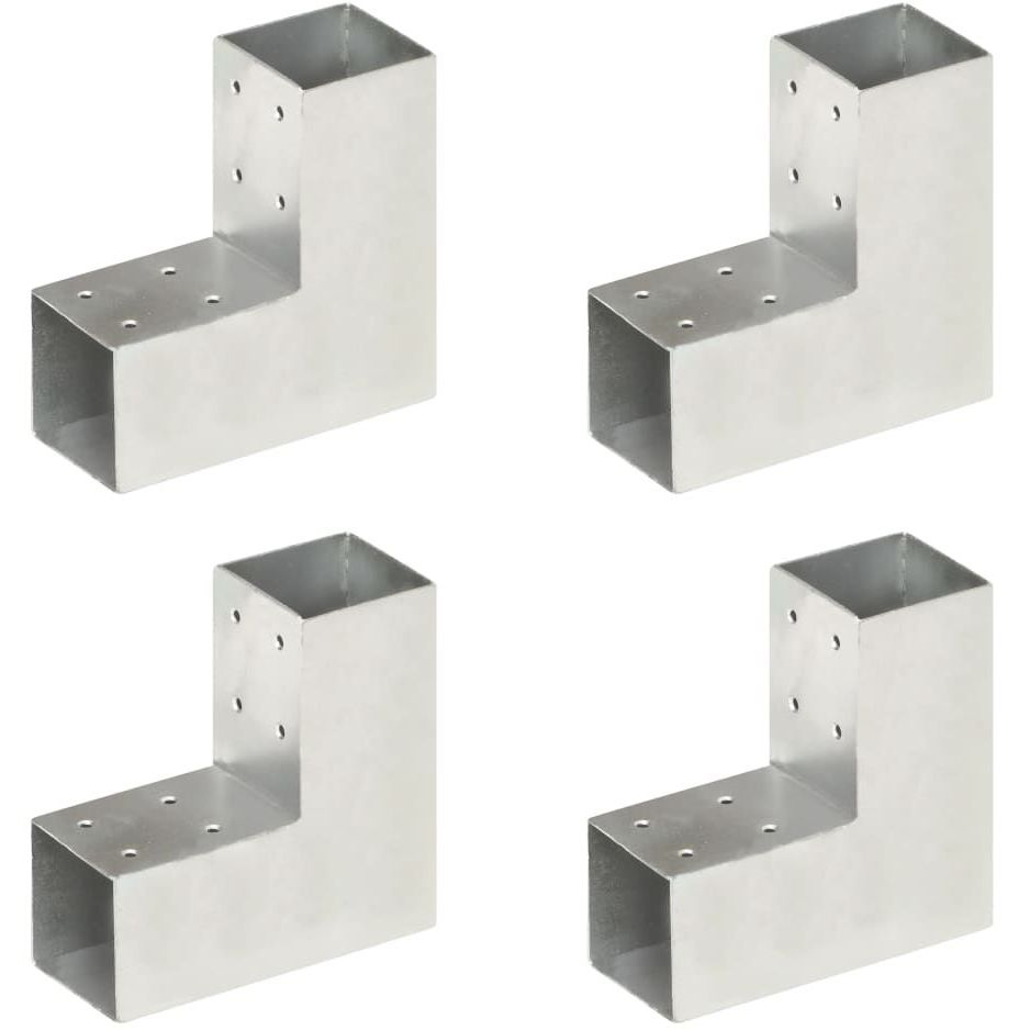 Tolppaliittimet 4kpl L-muoto galvanoitu metalli 71x71mm