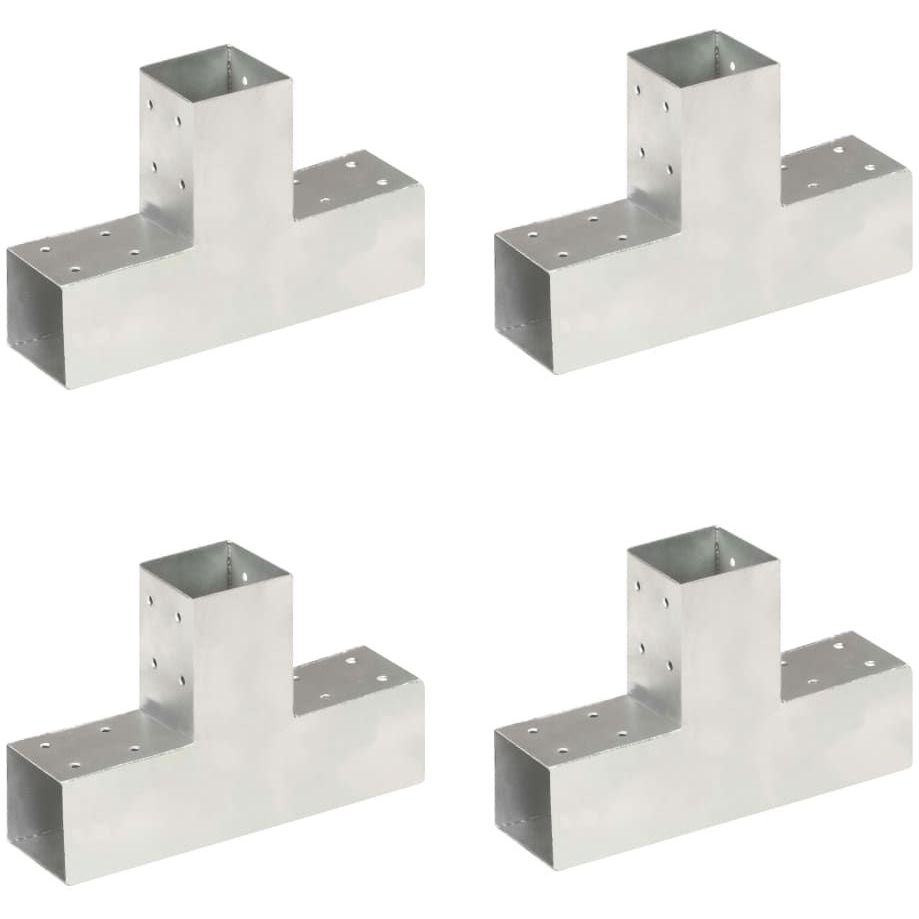 Tolppaliittimet 4kpl T-muoto galvanoitu metalli 71x71mm