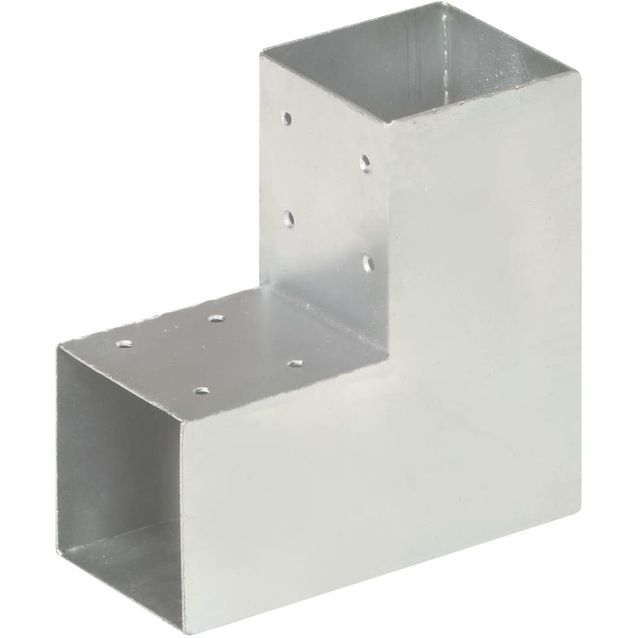 Tolppaliitin, L-muoto, galvanoitu metalli, 91x91mm