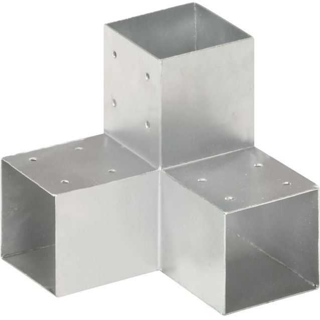 Tolppaliitin, Y-muoto, galvanoitu metalli, 91x91mm