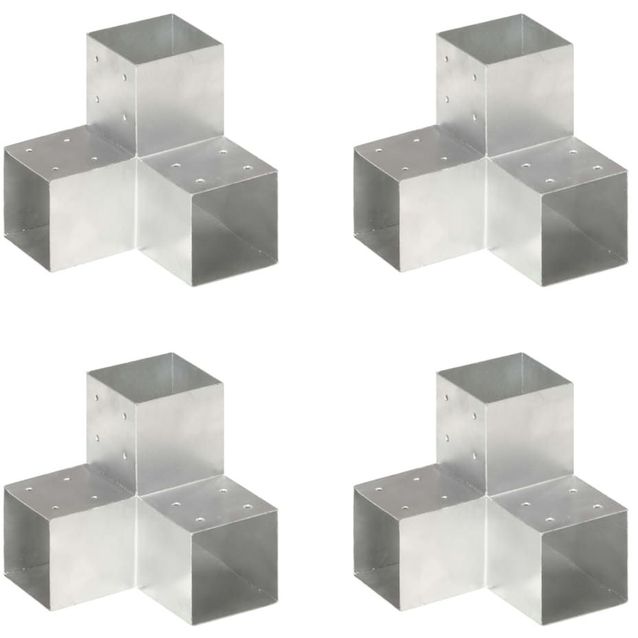 Tolppaliittimet 4kpl, Y-muoto, galvanoitu metalli, 101x101mm