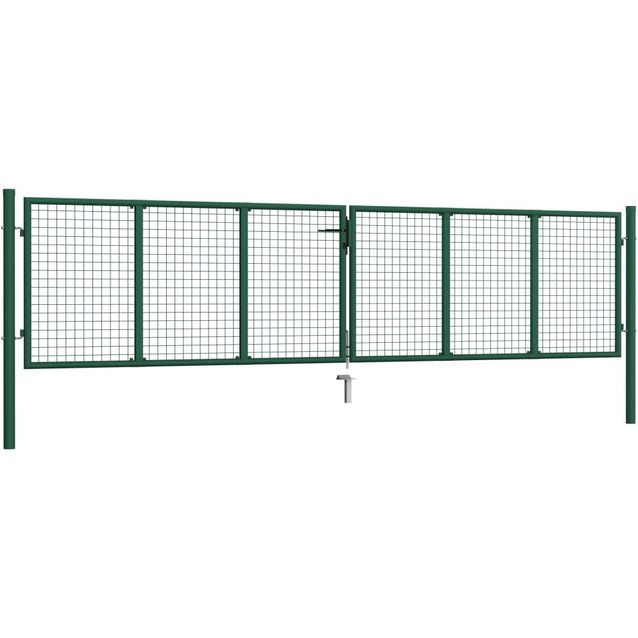 Puutarhan verkkoportti, teräs, 400x100cm, vihreä