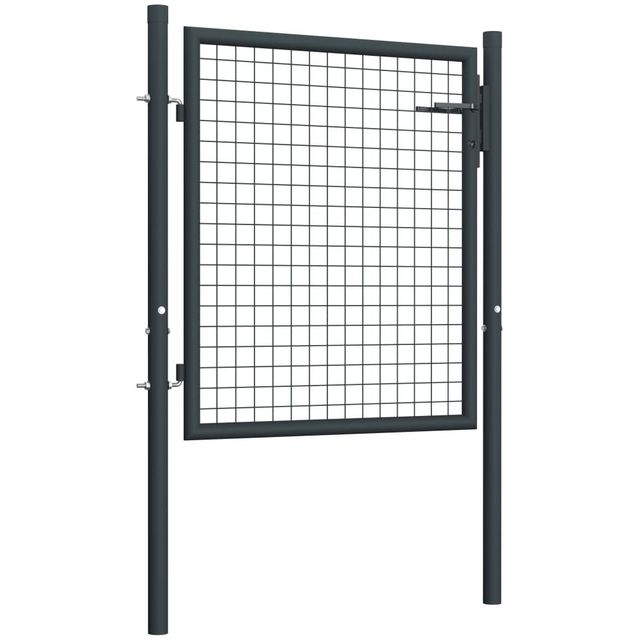 Puutarhaportti, galvanoitu teräsverkko, 100x125cm, harmaa