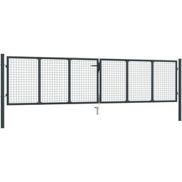 Puutarhaportti galvanoitu teräsverkko 400x125cm harmaa