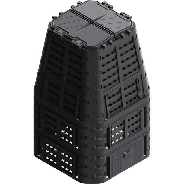 Puutarhan kompostiastia, 93.3x93.3x146 cm, 1000 litraa, musta