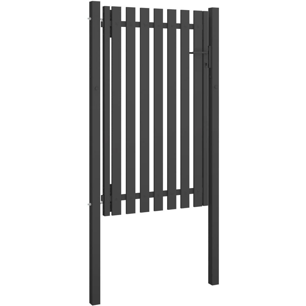 Puutarhan aitaportti teräs 1x2m antrasiitti