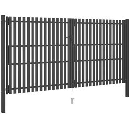 Puutarhan aitaportti teräs 4x2.5m antrasiitti