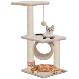 Kissan kiipeilypuu, sisal-pylväillä, 65cm, beige