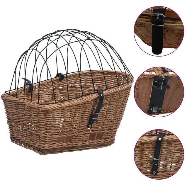 Polkupyörän takakori kannella, 55x31x36cm, luonnollinen paju