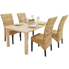 Ruokapöydän tuolit, 4 kpl, manilla/täysi mangopuu