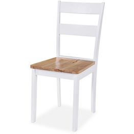 Ruokapöydän tuolit, 6 kpl, valkoinen täysi kumipuu