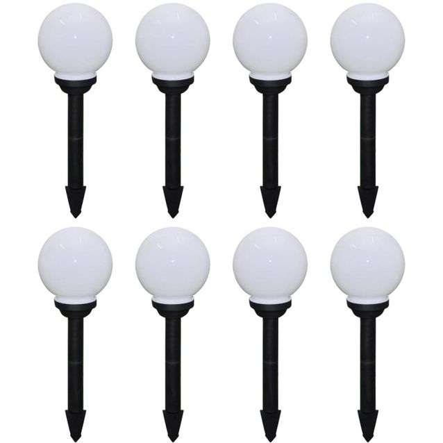 Ulkolamput polulle, 8 kpl, LED, 15 cm maapiikillä