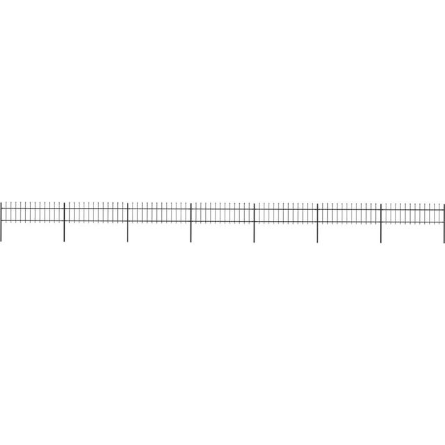 Puutarha-aita, keihäskärjillä, 11.9x0.6m, teräs, musta