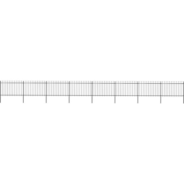 Puutarha-aita, keihäskärjillä, 13.6x1.2m, teräs, musta