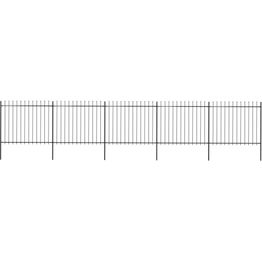 Puutarha-aita keihäskärjillä 8.5x1.5m teräs musta