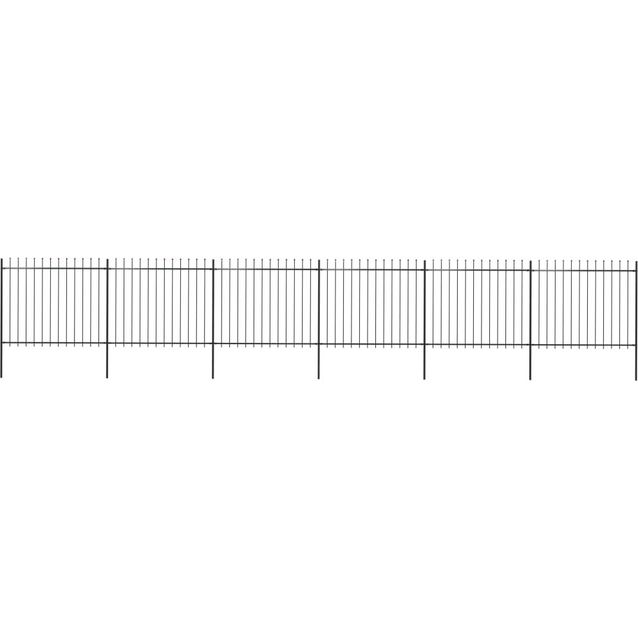 Puutarha-aita, keihäskärjillä, 10.2x1.5m, teräs, musta